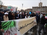 حضور پرشور دانشگاهیان دانشگاه شهید مدنی آذربایجان در راهپیمایی باشکوه ۲۲ بهمن 